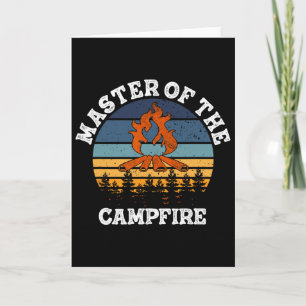Carte Maître du feu de camp hommes femmes camping drôle
