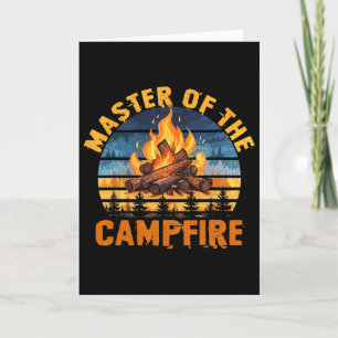 Carte Maître du feu de camp hommes femmes camping drôle