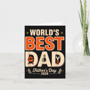 Carte Maître du grill de papa du monde humour blague BBQ