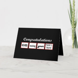 Carte Maîtrise - NOM PERSONNALISÉ Félicitations -