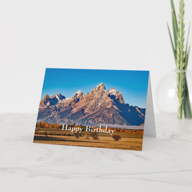 Carte Majestic Teton Mountains Automne Photo Anniversair (Devant)
