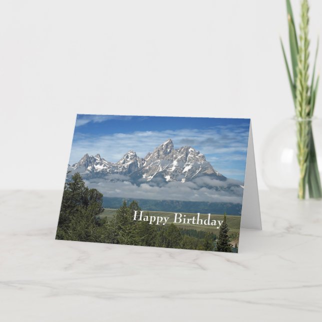 Carte Majestic Teton Mountains Photo Anniversaire (Devant)
