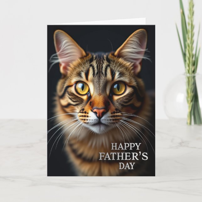 Carte Majestueuse de Fête des Pères pour Chat (Devant)