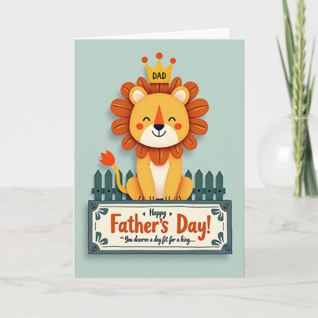 Carte Majestueux Papa Chat de la Jungle (Devant)