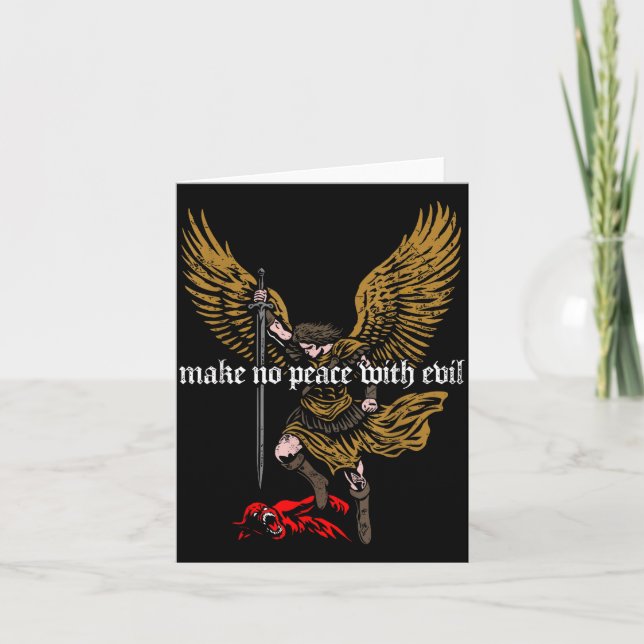 Carte Make No Peace With Evil Archangel Michael Design  (Devant)