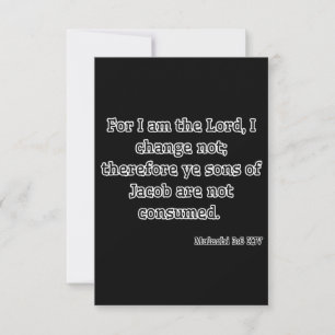 Carte Malachi 3:6 KJV Bible Verse Salutation