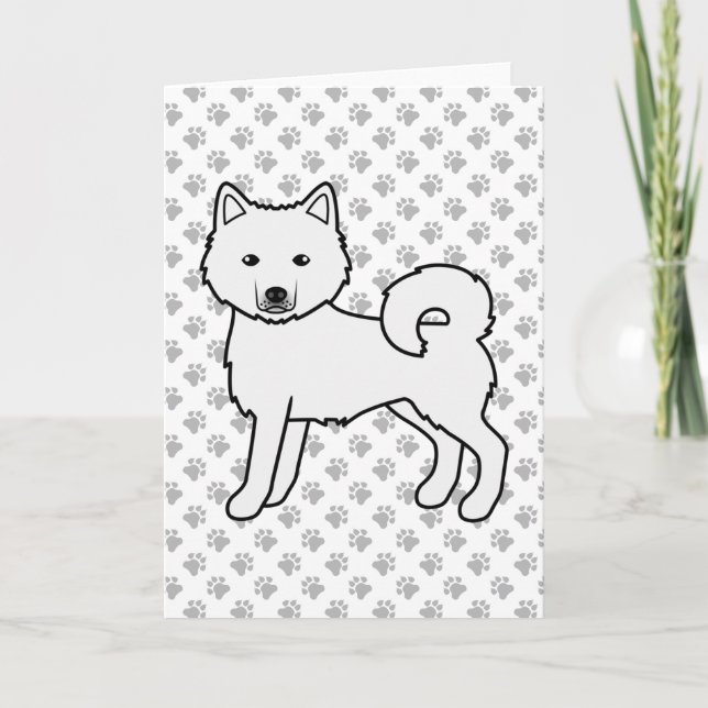 Carte Malamute d'Alaska blanc Chien de dessin animé mign (Devant)