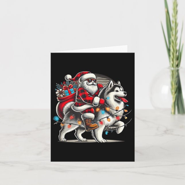 Carte Malamute de Noël en Alaska Noël Noël Noël Malamute (Devant)