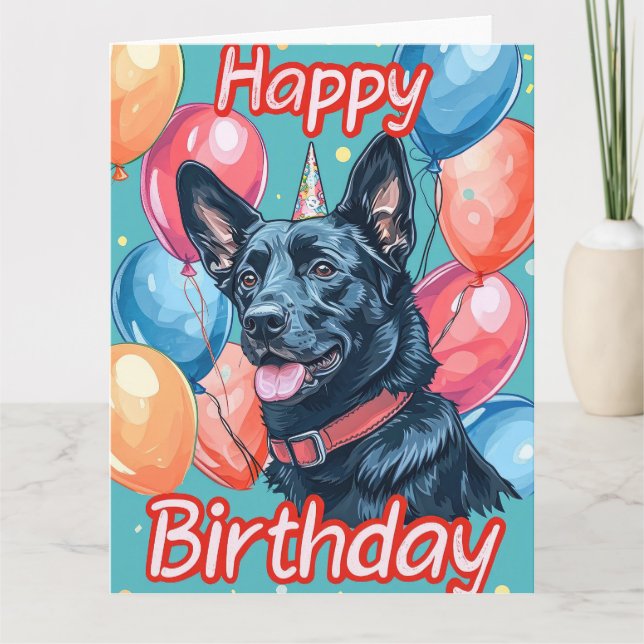 Carte Malinoi belge avec ballons Anniversaire (Devant)