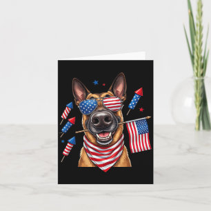 Carte Malinois belge Drapeau américain États-Unis Jour d