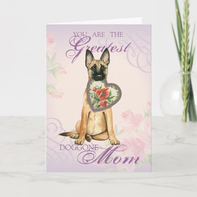 Carte Malinois Heart Mom (Devant)