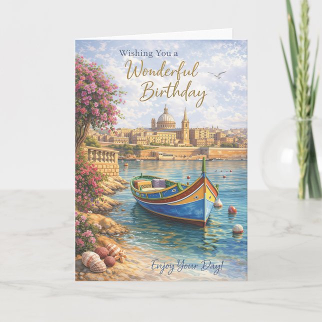 Carte Malta Birthday Card – Scenic Travel Design (Devant)