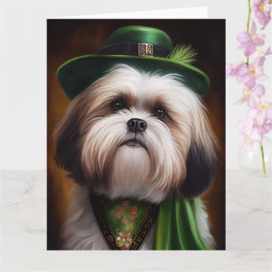 Carte Malti Tzu Chien en Robe de la Saint Patrick