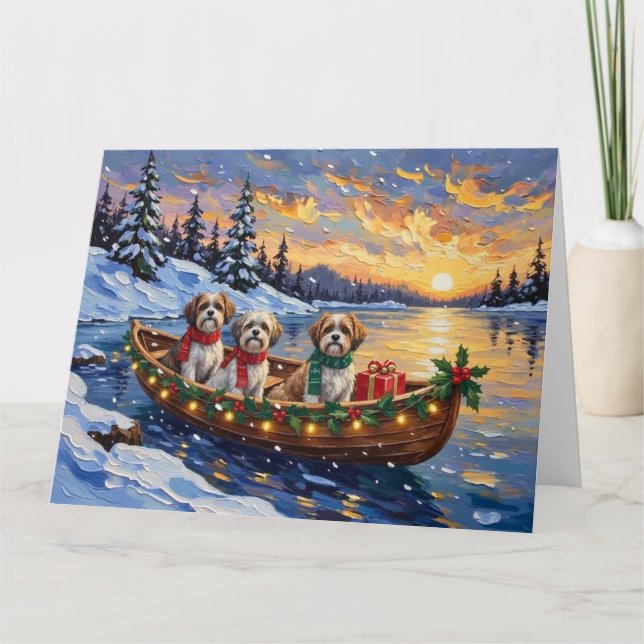 Carte Malti Tzu Christmas Boat Holiday (Devant)