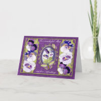Carte Mam Anniversaire Avec Papillons Et Pansies