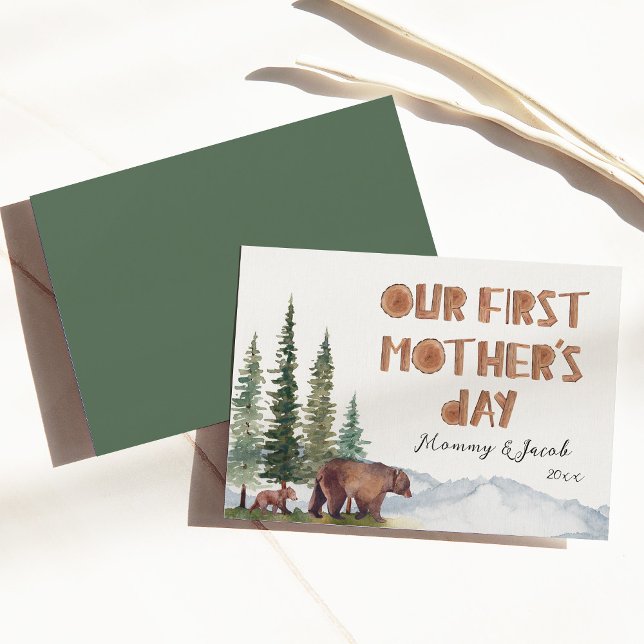 Carte Mama Bear & Her Cub Fête des mères (Créateur téléchargé)