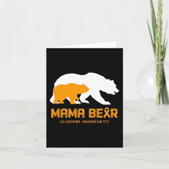Carte Mama Bear LEUKEMIA Sensibilisation Des Femmes Homm (Devant)