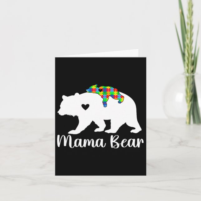 Carte Mama Bear Support Sensibilisation sur l'autisme Mo (Devant)