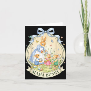 Carte Mama Bunny Vintage pour enfants filles femmes mama