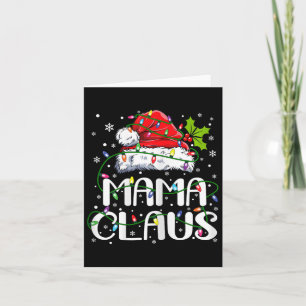 Carte Mama Claus Lumières de Noël Pyjama Famille Corresp