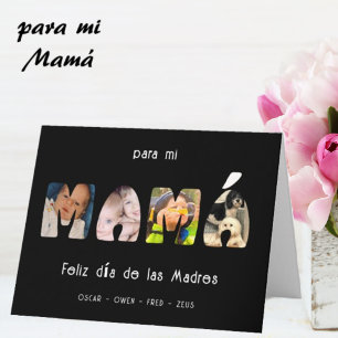 Carte Mamá Fête des Mères Photo & Nom personnalisés