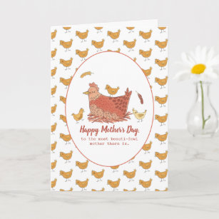Carte Mama Hen et Chicks Funny Mother's Day