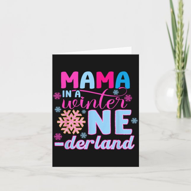 Carte Mama In A Winter Onederland Bday Girl Sweet Snowfl (Devant)