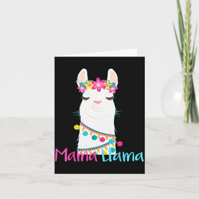 Carte Mama Llama T-shirt drôle de fête des mères pour fe (Devant)