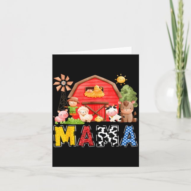 Carte Mama Red Farm Cow Birthday Boy Matching Family Par (Devant)