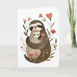 Carte Mama Sloth & Baby Mère's Day Photographie en forme