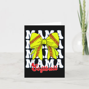 Carte Mama Softball Coquette Bow Jour Softball Mothe