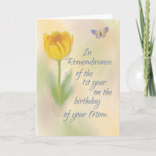Carte Maman 1ère année Fleurs commémoratives