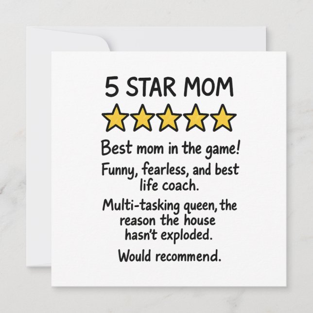 Carte Maman 5 étoiles  (Devant)