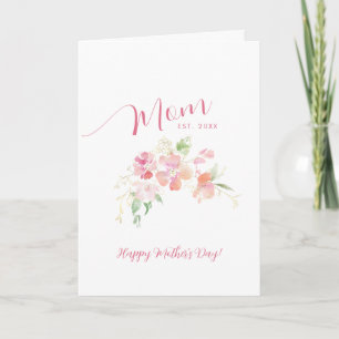 Carte Maman a établi le rose blush floral Fête des Mères