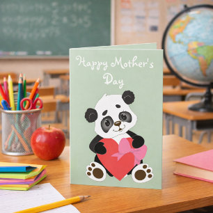 Carte Maman Adorable Panda Fête des Mères