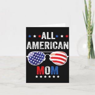 Carte Maman américaine drapeau États-Unis lunettes de so
