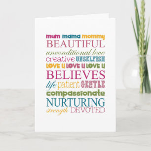 CARTE MAMAN, AMIE, RELATIVE LE JOUR DE LA MÈRE POUR TOUS