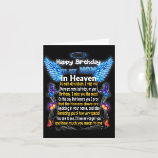 Carte Maman ange au ciel poème, bonne fête des mères fiè