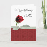 Maman Anniversaire Belle Rose rouge célibataire