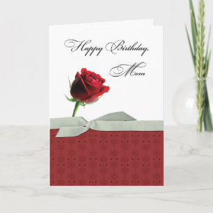 Carte Maman Anniversaire Belle Rose rouge célibataire