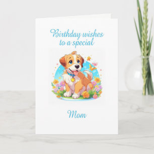 Carte Maman Anniversaire Chien chiot