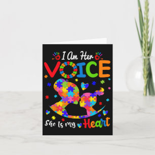 Carte Maman autiste Je suis sa voix Elle est mon cœur Fi