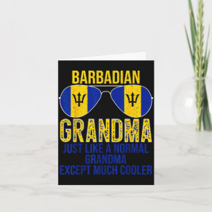 Carte Maman barbadienne drapeau de la Barbade lunettes d