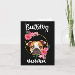 Carte Maman Bouledogue Maman Chien Floral
