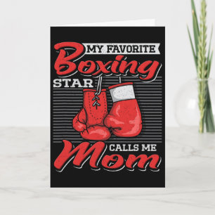 Carte Maman Boxeur Mon Étoile de Boxe Favorite M'appelle