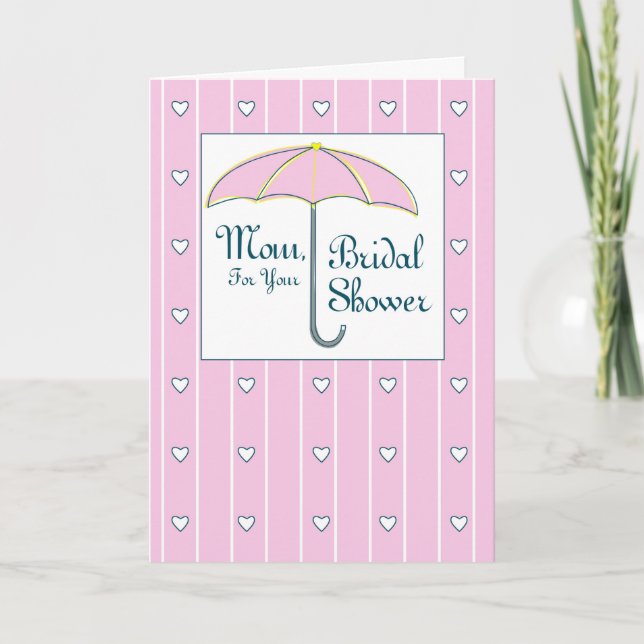 Carte Maman, Bridal Shower Pink Umbrella (Devant)