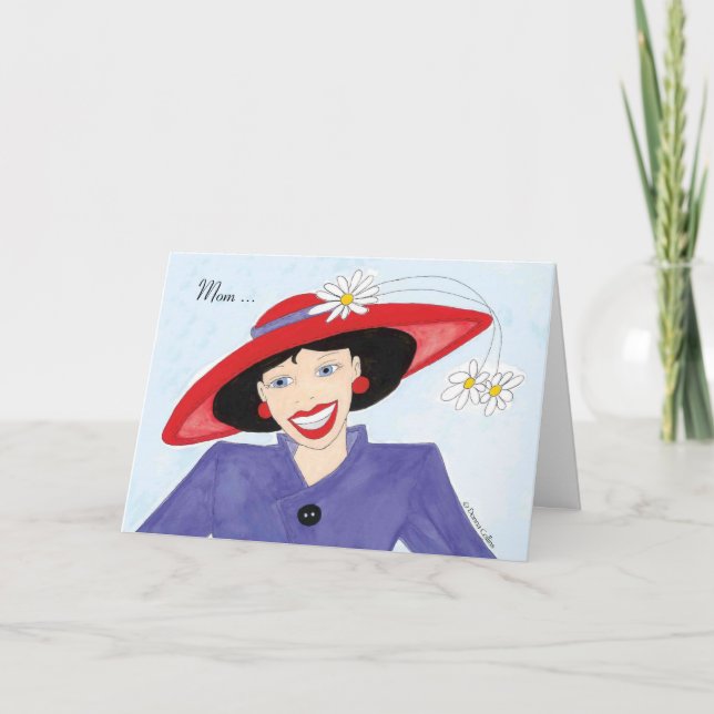 Carte Maman Casquette rouge Anniversaire (Devant)