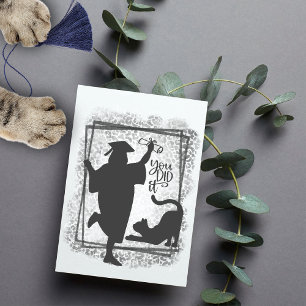 Carte Maman Chat Chic Minimaliste Drôle de Remise de Dip