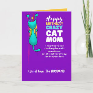 Carte Maman chat drôle Anniversaire Femme De Mari