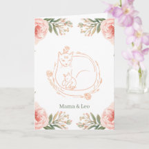 Maman chat et chaton personnalisés Floral Fête des